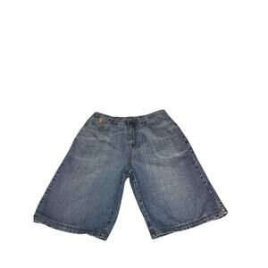 VTG Y2K RocaWear Baggy Leg Skater Shorts Mens 38W Embroidered Light Streetwear